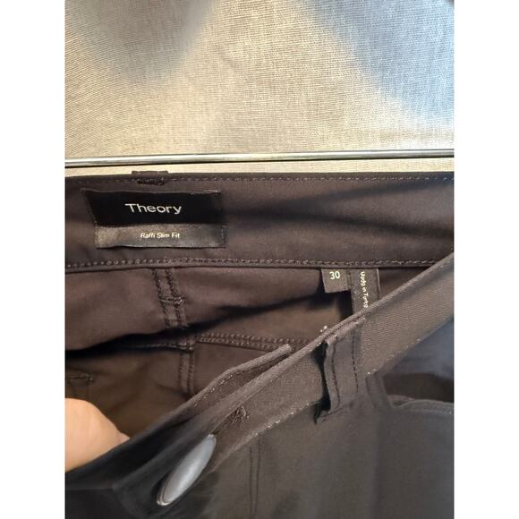 Theory Mens Raffi Pants Black Trouser Technical Twill Slim Straight Leg 30 - Picture 3 of 7